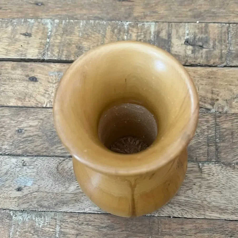 Vintage Small Hand-Spun Aspen Wood Mini Vase 5.75